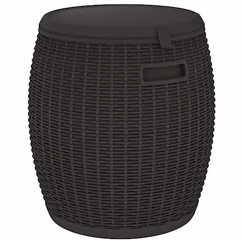 vidaXL 4-in-1 Garden Storage Box in Black Plastic