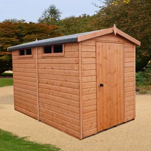 Shires Security Apex Handmade Wooden Garden Shed in Brown