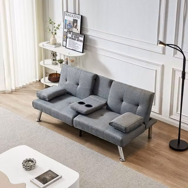 WestWood Manhattan Grey Fabric Click-Clack Sofa Bed Recliner