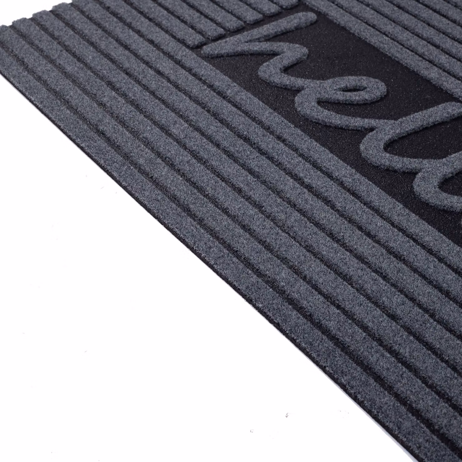 Nicoman Embossed Hello Rubber Indoor and Outdoor Door Mat, Grey, W: 75 cm, D: 45 cm, H: 0.8 cm – 5