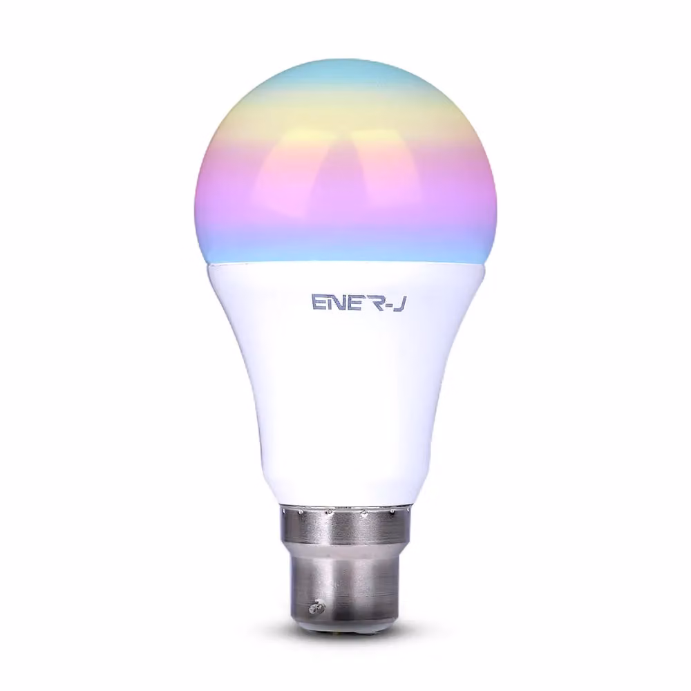 ENER-J Smart WiFi A60 GLS LED Bulb 3 Pack, B22, 9W RGBW Multicolour and White, Dimmable – 2