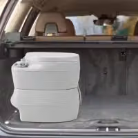 Costway Portable Compact Indoor Outdoor Commode with 20 L Detachable Waste Tank, White, W/D/H: 40.0 x 45.0 x 68.0 cm – 4