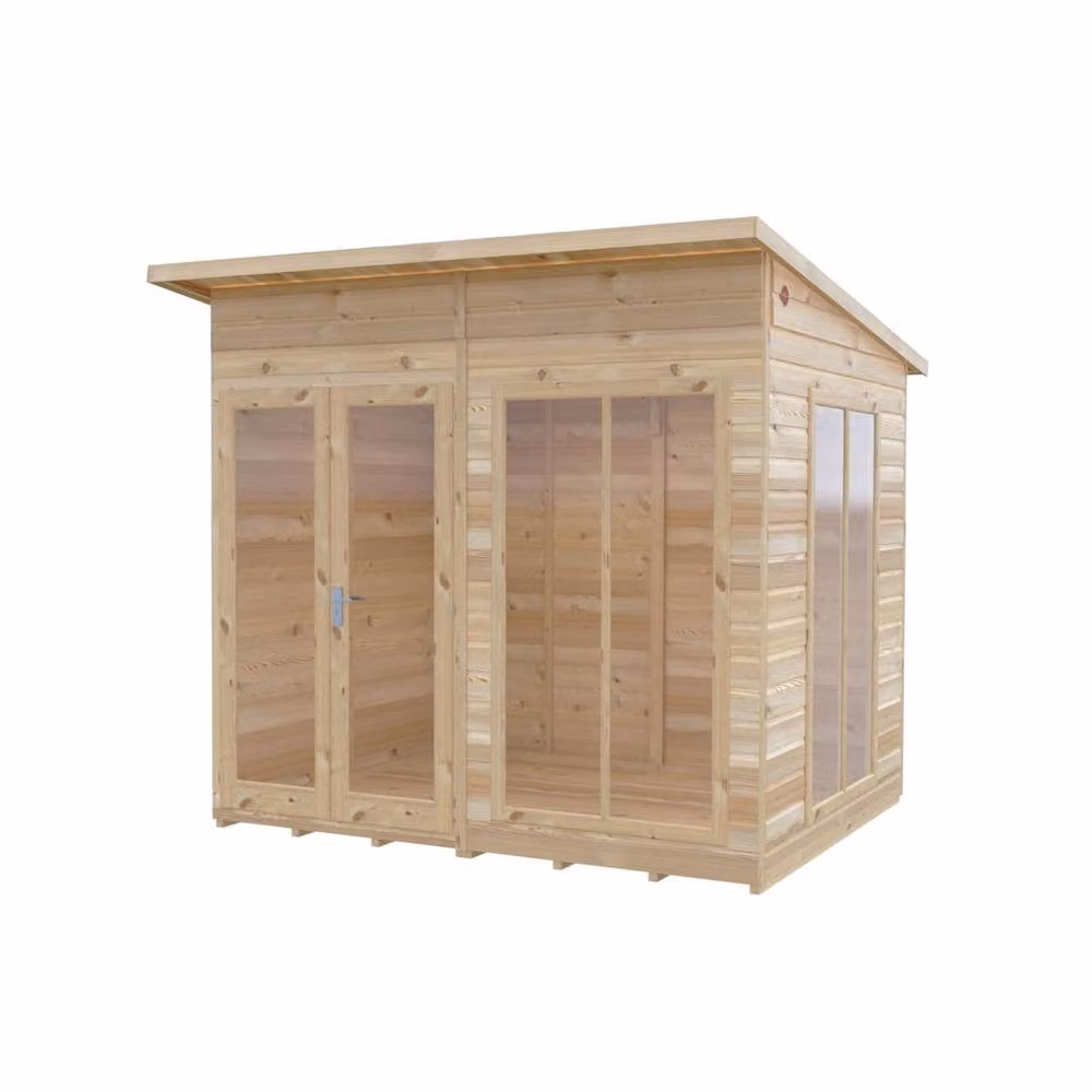 Shires Lela 8x6 Wood Summerhouse in Brown, W: 238 cm, D: 185.8 cm, H: 228.4 cm – 2