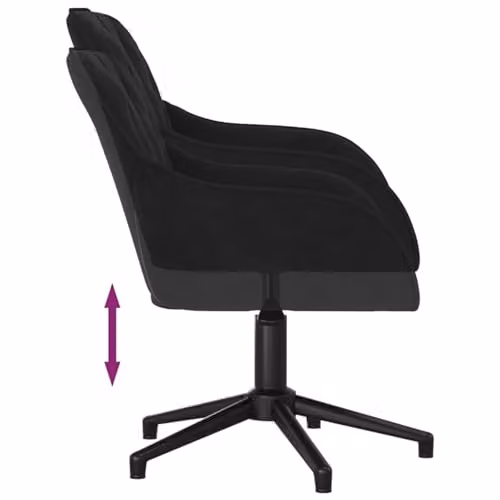 vidaXL Set of 2 Black Velvet Swivel Dining Chairs, W: 55 cm, D: 59.5 cm, H: 77 cm – 4