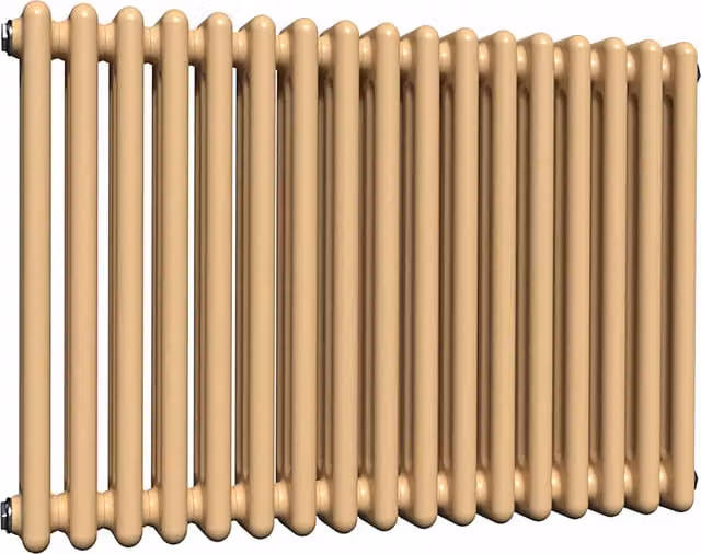 Lux Heat Horizontal 3 Column Steel Radiator in Caramel Fudge, W: 78.5 cm, H: 60 cm
