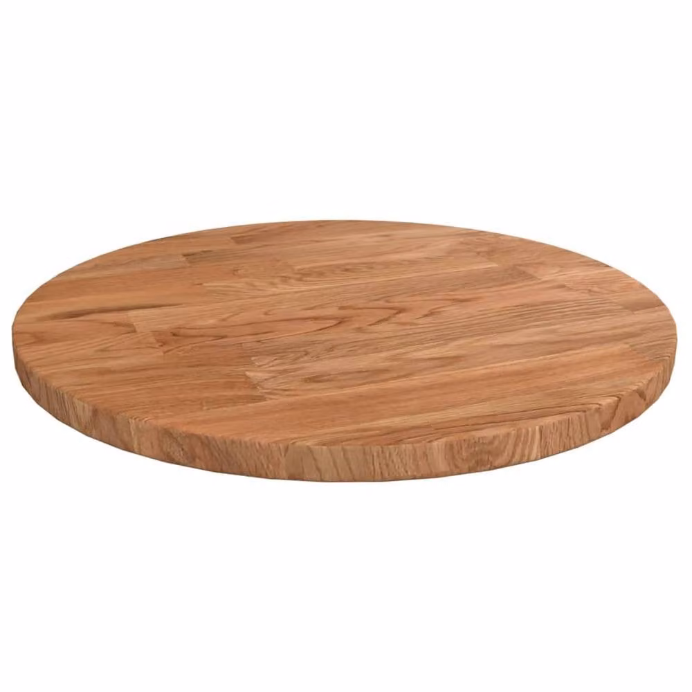 Berkfield Home Round Oak Table Top in Light Brown, Diameter: 30 cm, Height: 1.5 cm – 2