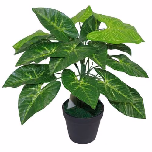 Leaf Design UK Realistic Large Artificial Potted Foliage Plant in Green, Height: 45 cm – 5