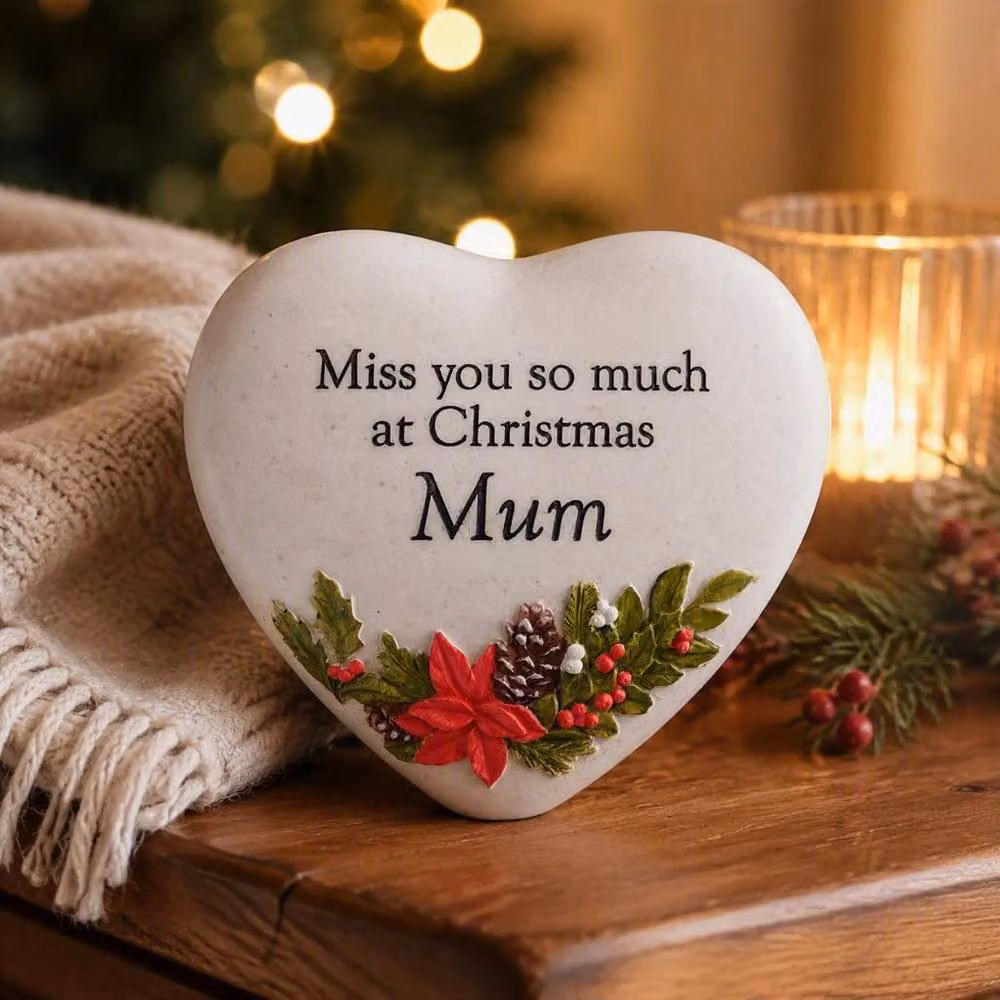 Widdop Thoughts Of You Christmas Heart Plaque for Mum in Multicolour Stone – 2