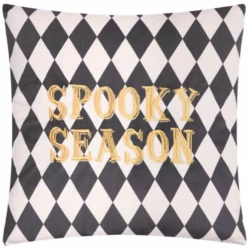 Riva Home Spooky Season Gold Velvet Halloween Cushion, W/D/H: 45 x 45 x 45 cm