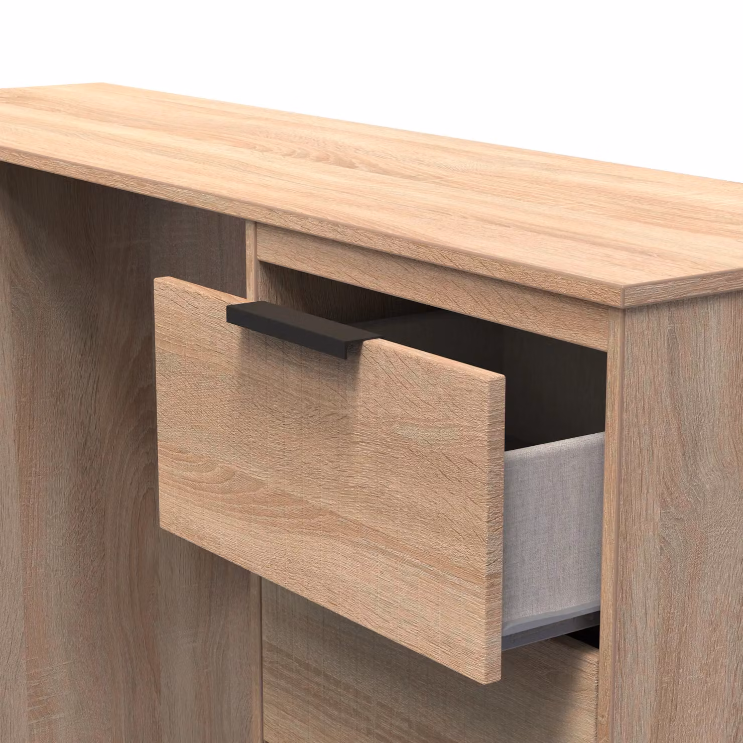 Ready Assembled 2 U Denver 6 Drawer Kneehole Desk in Light Oak – 3