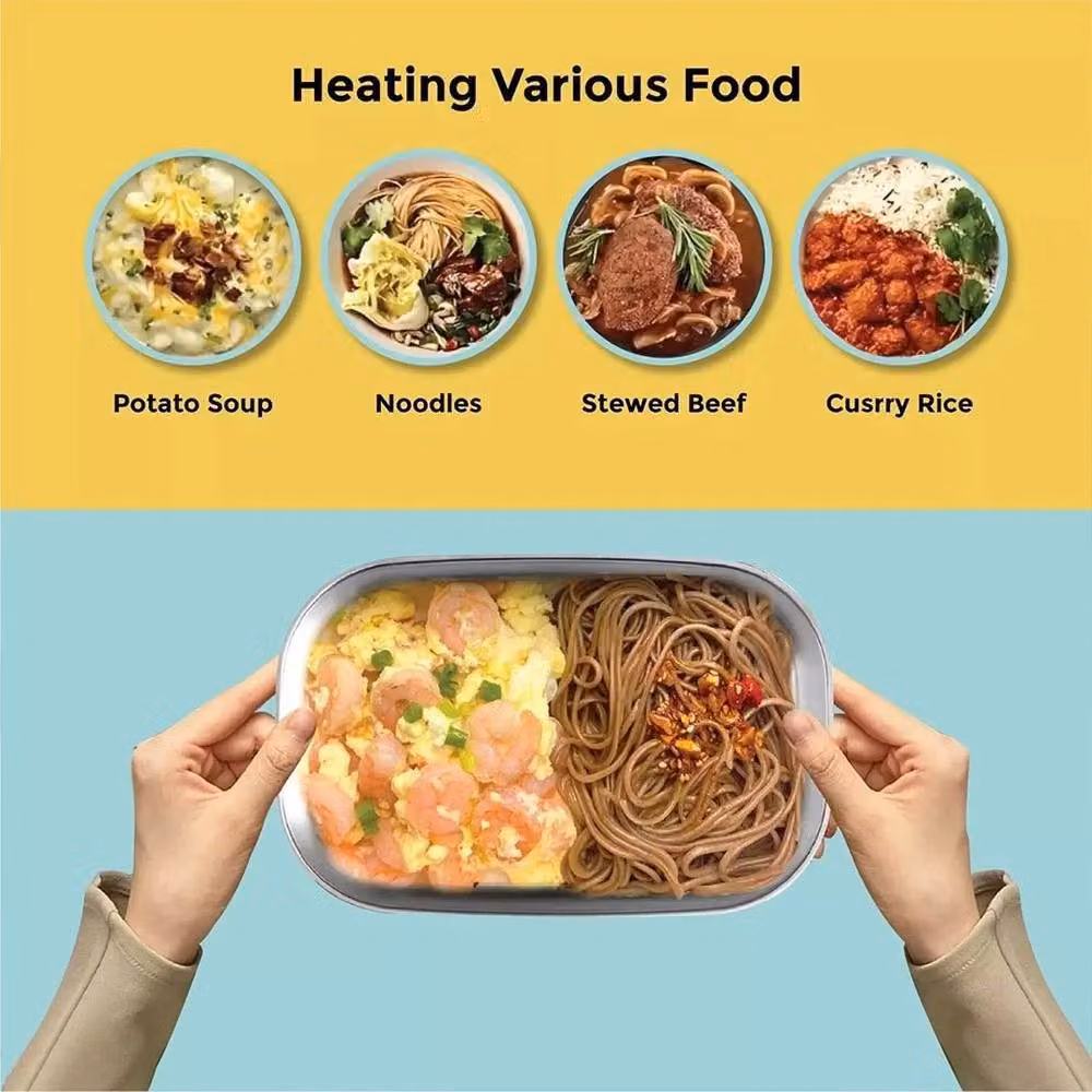 FLAVORA 7 in 1 Heated Electric Lunch Box, 1.5 l, Blue – 4