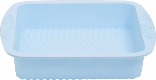 Orsina Pastel Blue Square Silicone Non-Stick Cake Tin with Handles