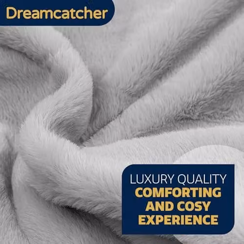 Dreamcatcher Faux Fur Heated Blanket in Light Grey with 9 Heat Levels and 9-Hour Timer – 6
