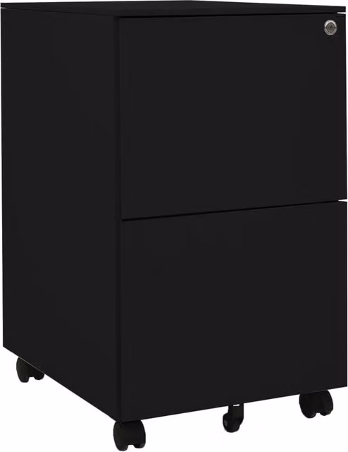 Berkfield Home Mobile File Cabinet in Black Steel, W/D/H: 39 x 45 x 67 cm – 1