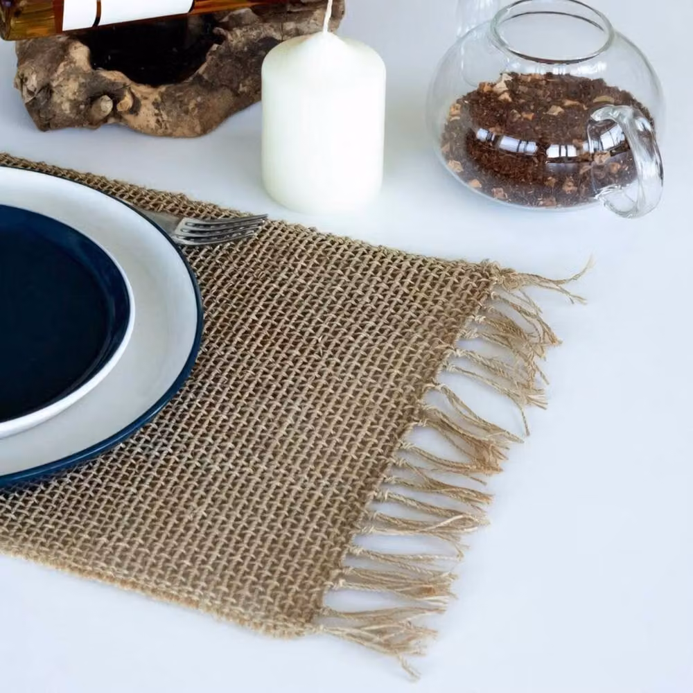 KDMD Brown Seagrass Fringe Woven Placemat – 2