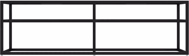 Berkfield Home Black Modern TV Cabinet with Tempered Glass, W: 140 cm, D: 40 cm, H: 40.5 cm – 1