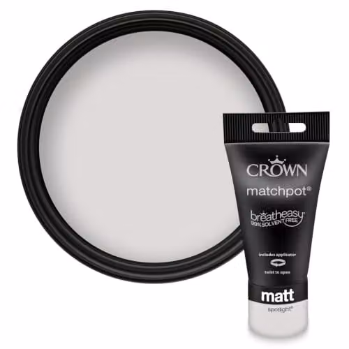 Crown Walls & Ceilings Light Grey Matt Paint Tester Sample 40ml – 1