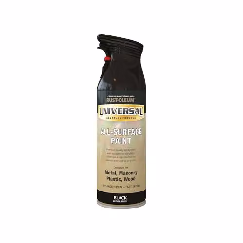 Rust-Oleum Universal Spray Paint, Gloss Black, 400ml – 2