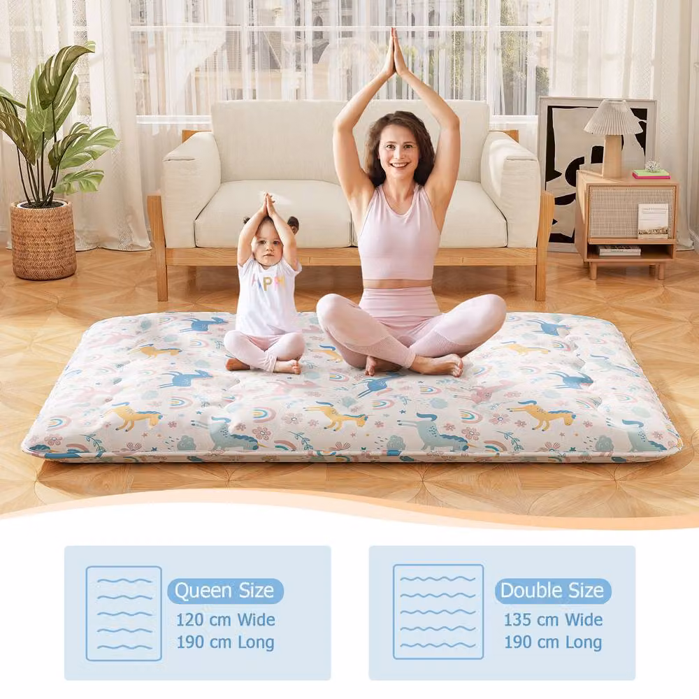 Costway Japanese Floor Futon Mattress in Multicolour, W/D/H: 190 x 120 x 10 cm – 3