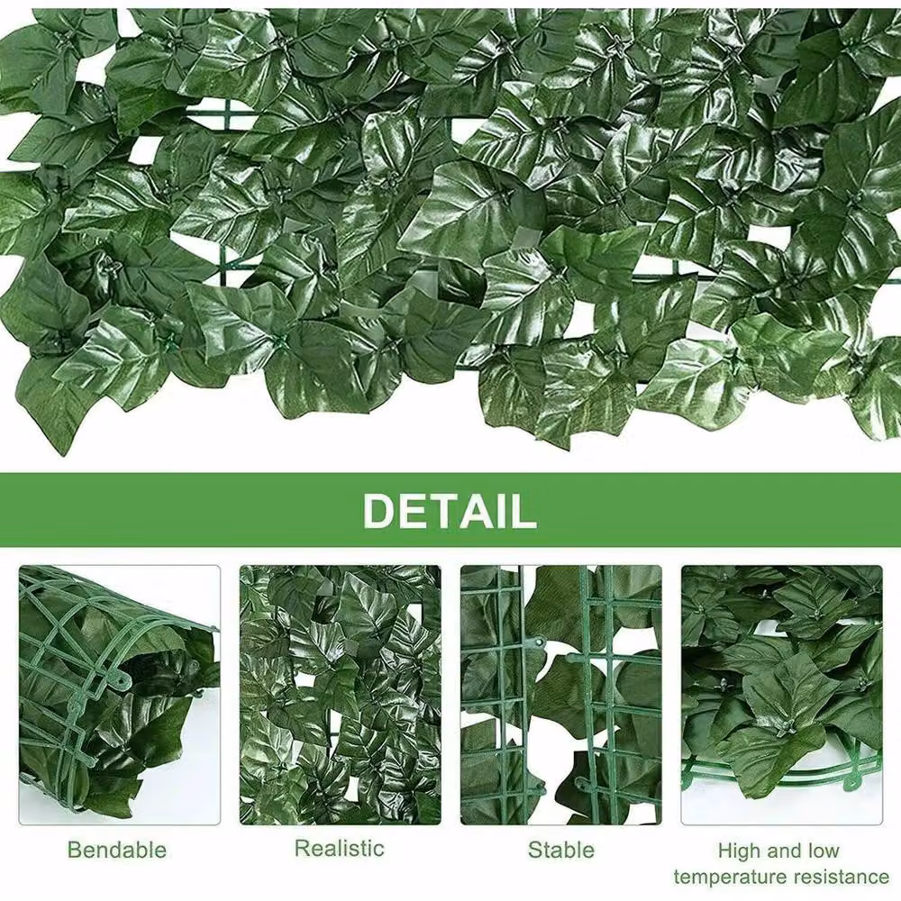 NESTLUNE Artificial Hedge Ivy Leaf Garden Fence Trellis, Green, W: 100 cm, H: 100 cm – 4