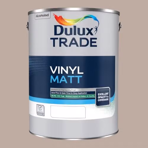 Dulux Trade Vinyl Matt Soft Truffle Brown Dispersion Paint, 5l