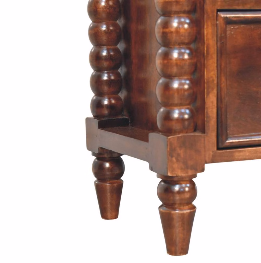 STILVORA Classic Brown Wood Nightstand with 2 Drawers – 3