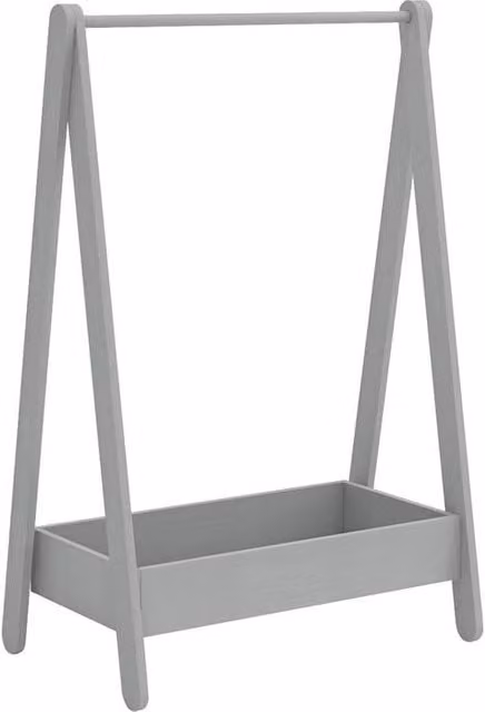 EONLION Wooden Childrens Clothes Rail Rack in Grey, H 99.0 cm x W 64.5 cm x D 42.0 cm