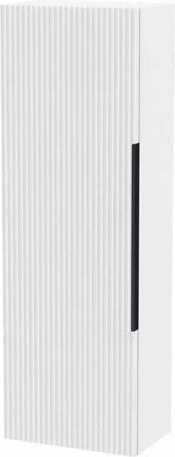 Balterley White Fluted Front Wall Hung Single Door Tall Storage Unit, H 120 x W 40 x D 40 cm – 1