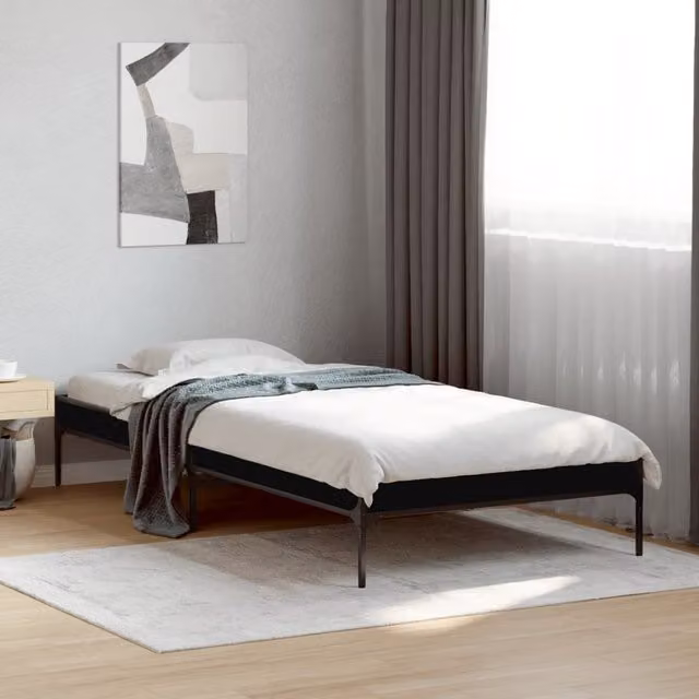 Berkfield Home Black Bed Frame W/D/H: 100 x 200 cm