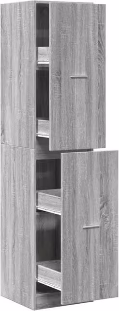 Berkfield Home Apothecary Cabinet in Grey Sonoma, W/D/H: 40 x 41 x 174.5 cm