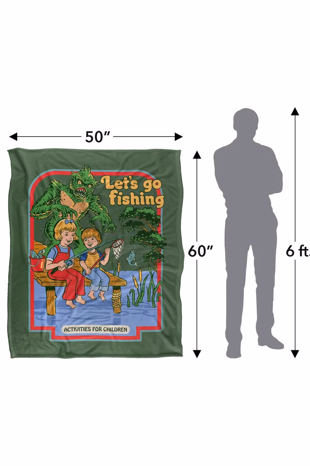 Steven Rhodes Let's Go Fishing Super Soft Fleece Throw Blanket, Multicolour, W/D/H: 152 x 127 cm – 3