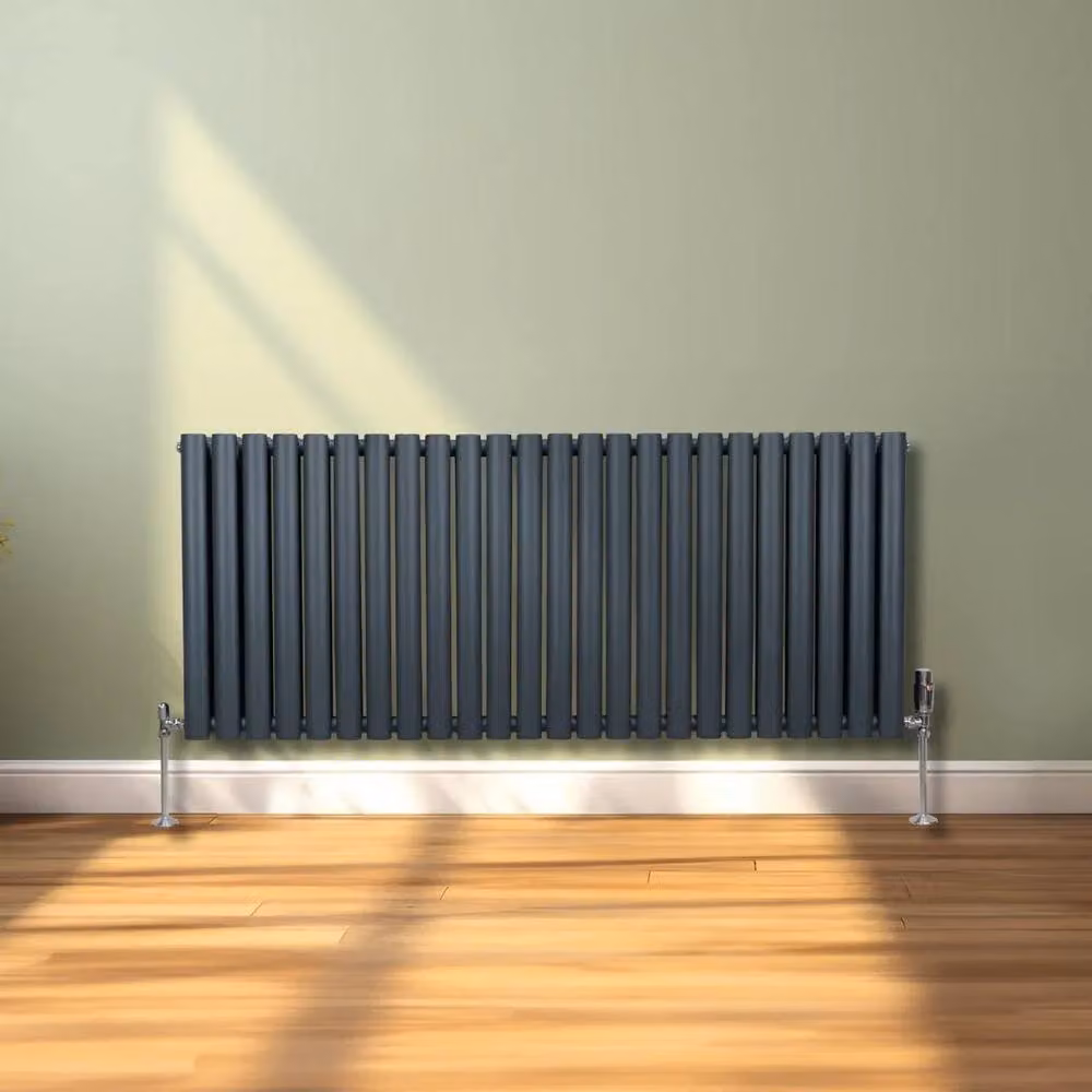 Monstershop Oval Column Radiator in Anthracite Grey, H: 144 cm, W: 60 cm – 4