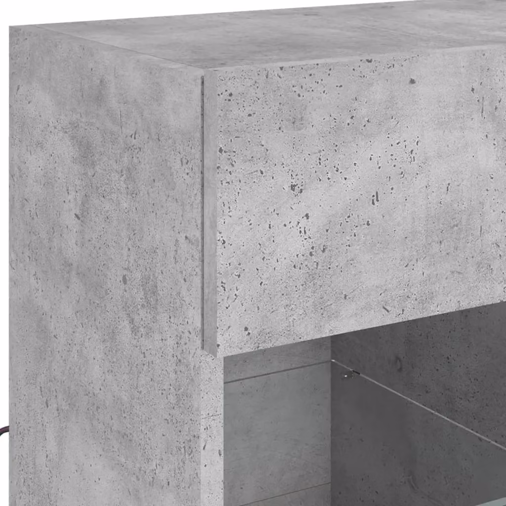 Berkfield Home Modern Wall Mounted TV Cabinet with Integrated LED Lights and Internal Shelves, Concrete Grey, W: 58.5 cm, D: 30 cm, H: 60.5 cm – 5