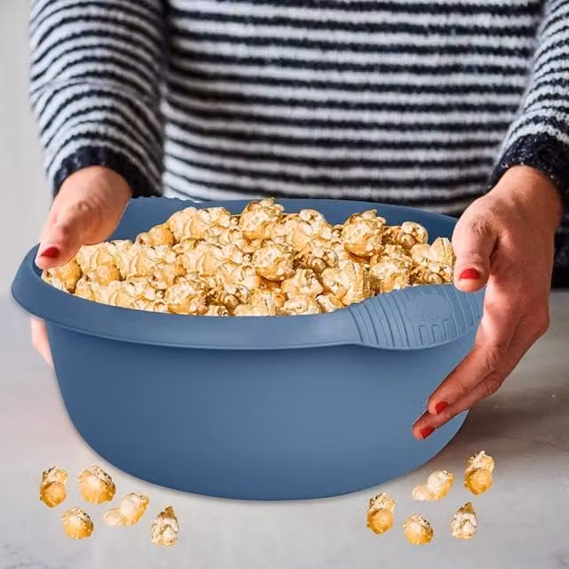 Casa Round Washing Up Bowl in Blue, Diameter: 28 cm