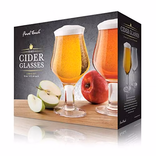 Final Touch Set of 2 Stemmed Hard Cider Glasses, 475ml, Transparent – 3