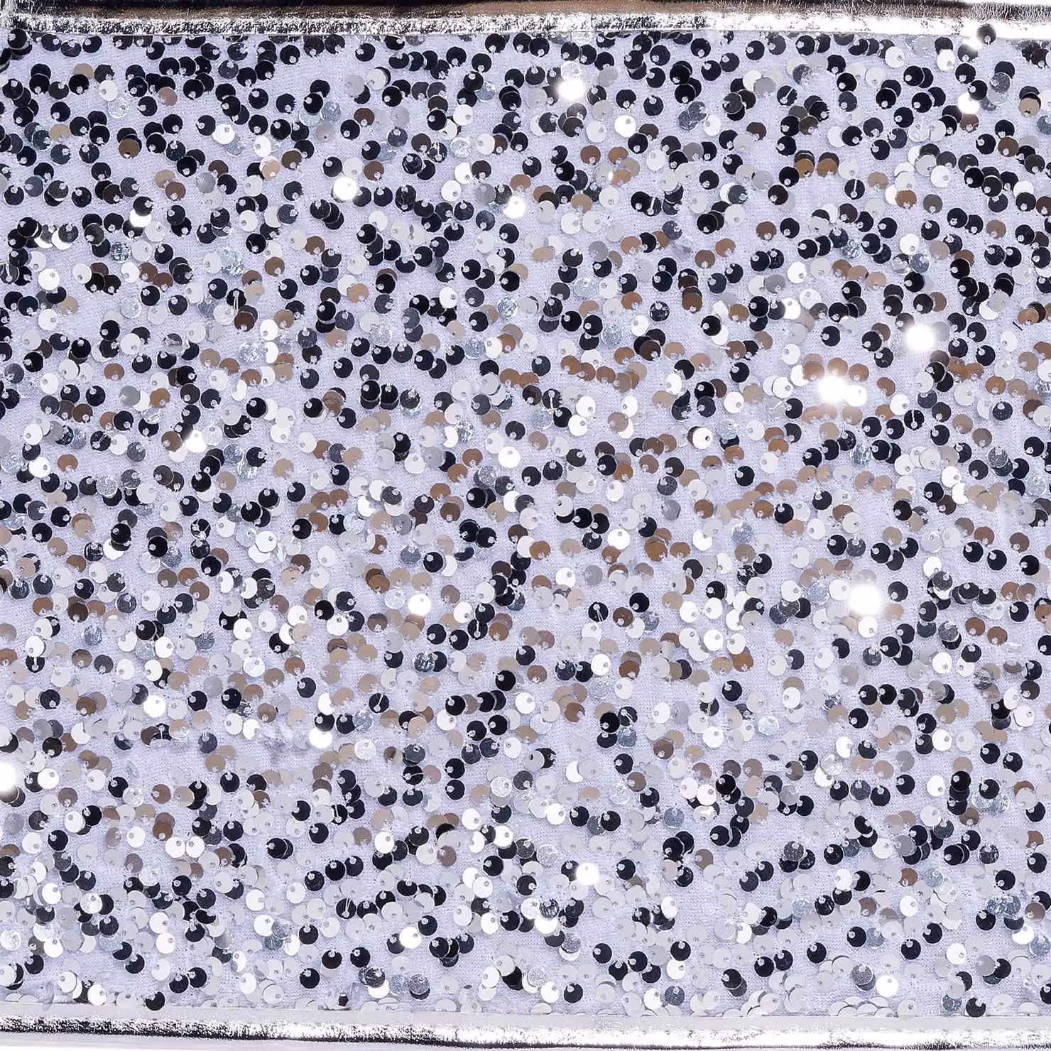 Shatchi Silver Sequin Christmas Tree Skirt Foldable Tree Base Cover – 2