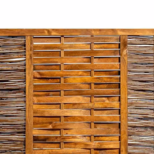 Primrose Premium Hand Woven Impregnated Willow Hurdle, Brown, W: 182 cm, H: 182 cm – 3