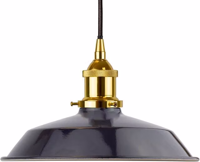 SE Home Trinity Small Metal Pendant Light in Navy Blue, Gold and Black