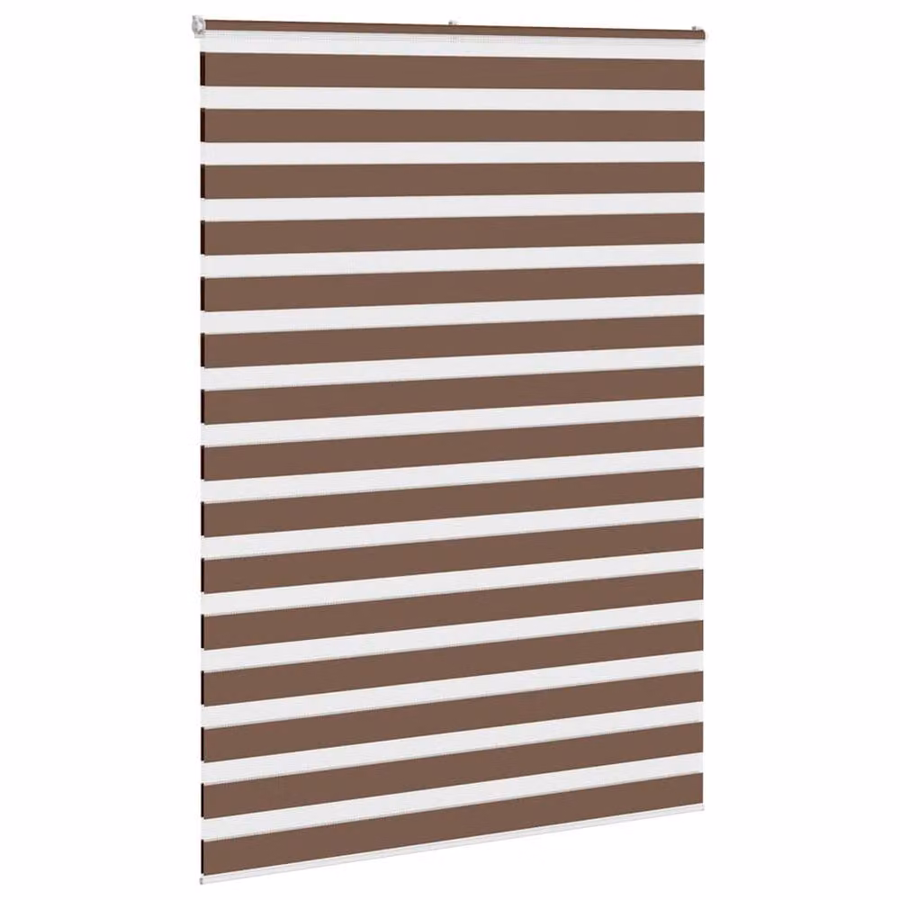 Berkfield Home Brown Zebra Day and Night Blind with Polyester Fabric, W: 160 cm, H: 230 cm – 3