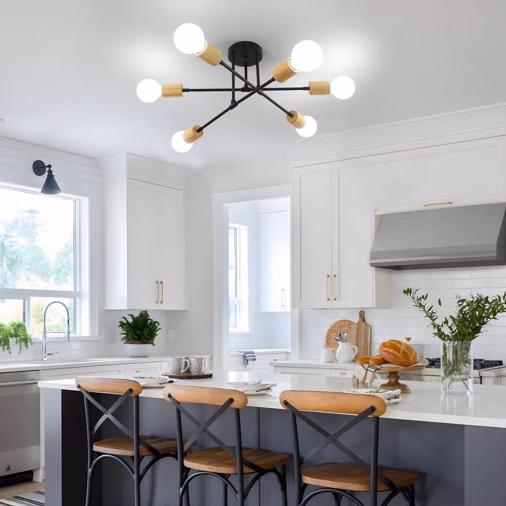 Goeco Industrial Metal Pendant Light, Black Vintage E27 Suspended Ceiling Light – 2