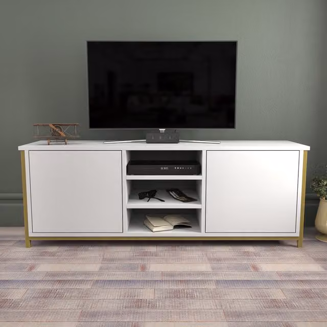 Decorotika Otis TV Unit in Gold and White
