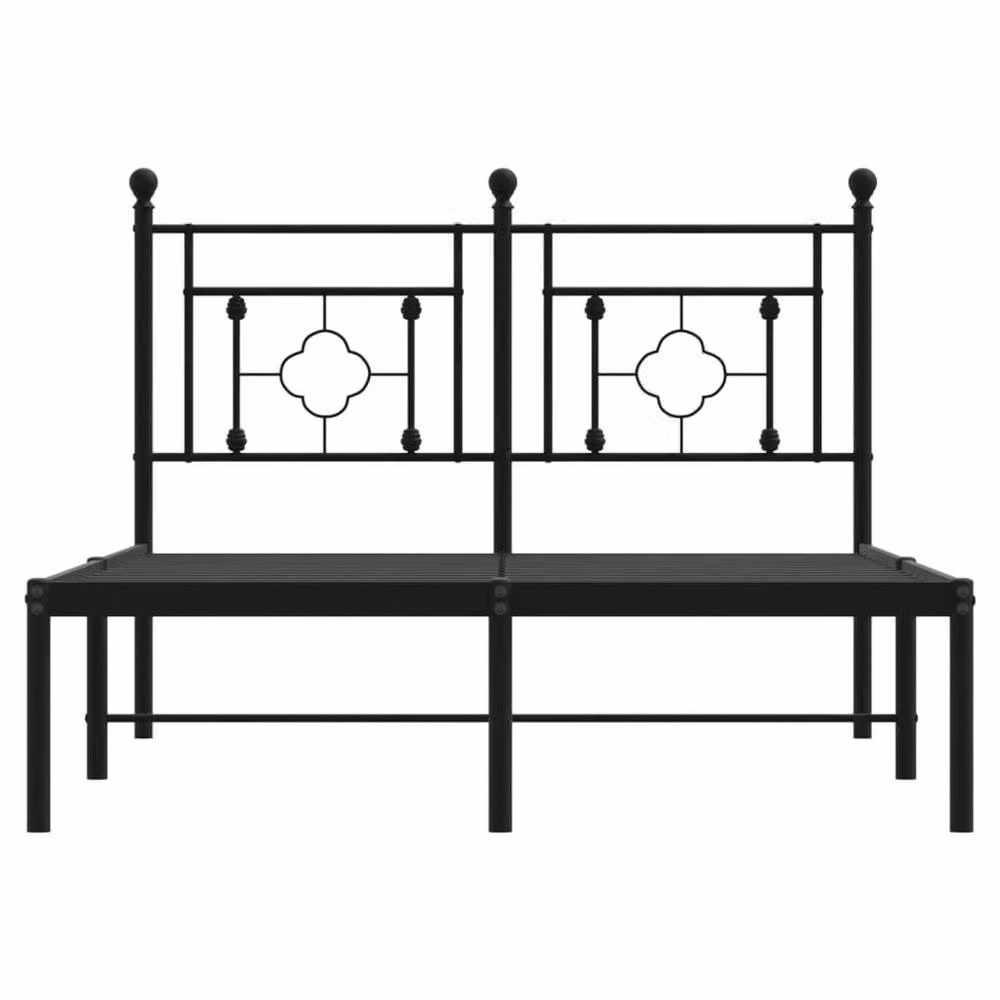 Berkfield Home Metal Bed Frame with Headboard, Black, W/D/H: 120 x 200 cm – 3