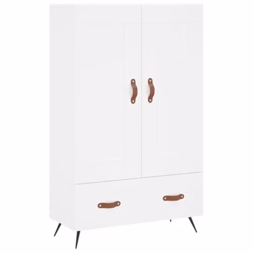 vidaXL Highboard in White with Hinged Doors and Drawers, W/D/H: 69.5 x 31 x 115 cm – 1