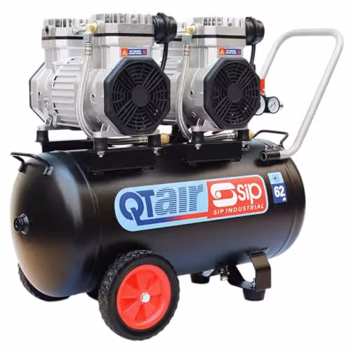 SIP QT Air Compressor Ultra Low Noise Oil-Free Direct Drive, Black, 50L, 2.2kW, 8 Bar, 116psi