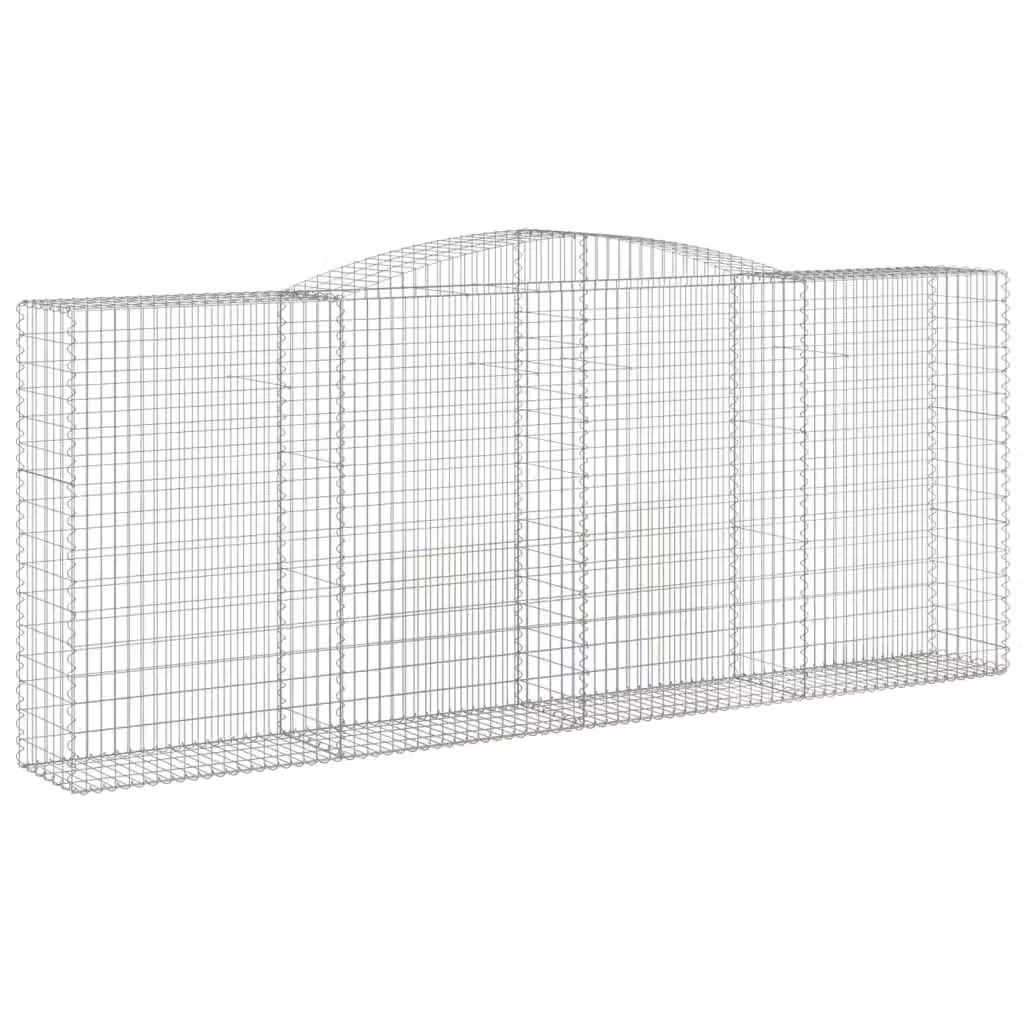 Berkfield Home Arched Gabion Basket in Silver Galvanised Steel, W: 400 cm, D: 50 cm, H: 160-180 cm – 2