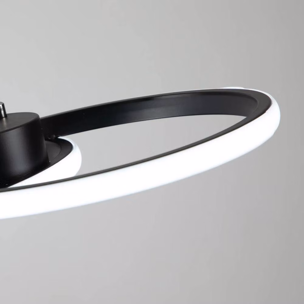 NIVOR LED Pendant Light with 4 Dimmable Rings, Remote Controlled and Adjustable, Black – 4