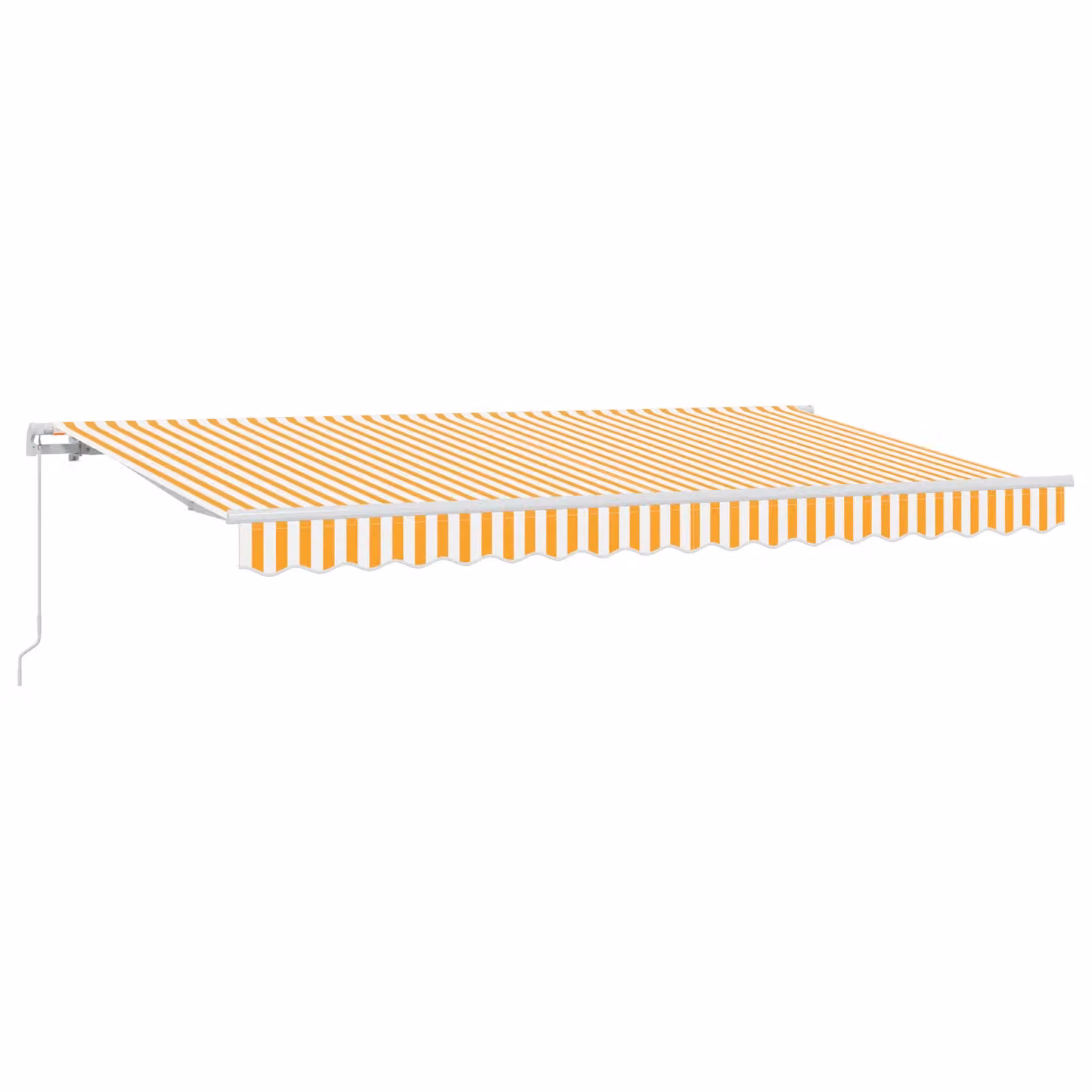 Berkfield Home Manual Retractable Wall-Mounted Folding Arm Garden Awning, Yellow and White Striped, W: 400 cm, D: 200 cm – 2