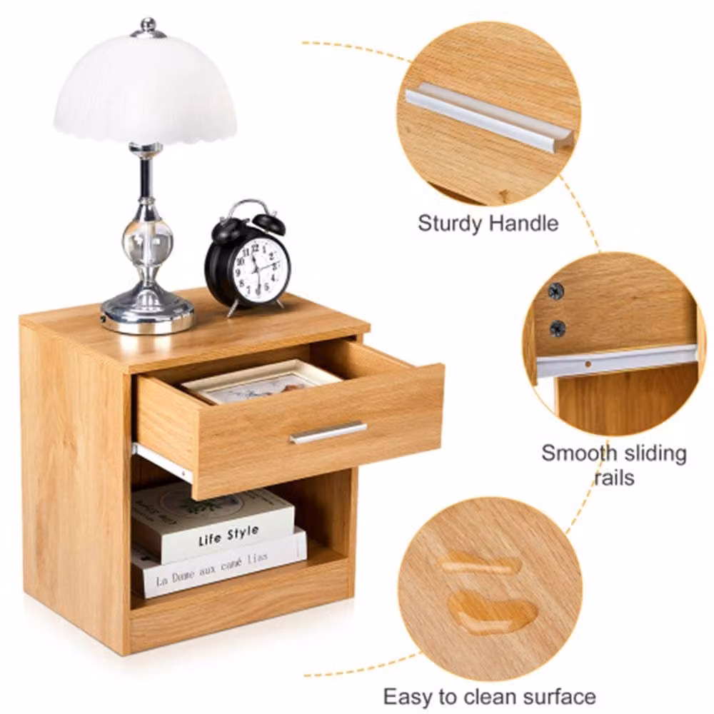Kelvenix Set of 2 Oak Bedside Cabinets in Light Oak, Width: 100 cm – 2