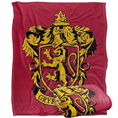 LOGOVISION Harry Potter Gryffindor Crest 3 White Fleece Throw Blanket W/D/H: 152 x 127 cm – 1