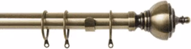New Edge Blinds Metal Curtain Pole Set with Vienna Finial in Gold and Bronze, Length: 90 cm